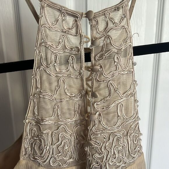 BCBGMaxazria Dress - Tan Embroidered Dress - Size 4 - Picture 4 of 5